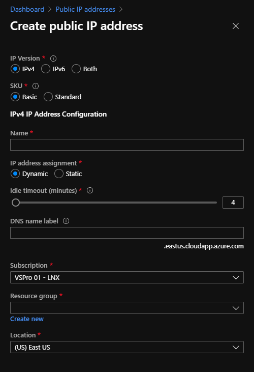 Azure IP público