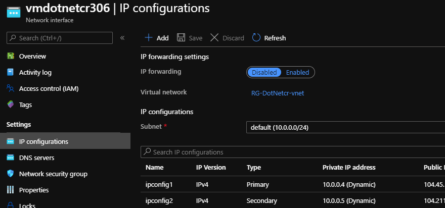 Azure Network Interface