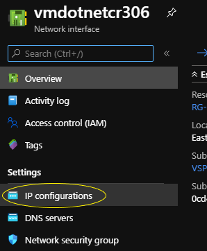 Azure Network Interface